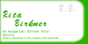 rita birkner business card